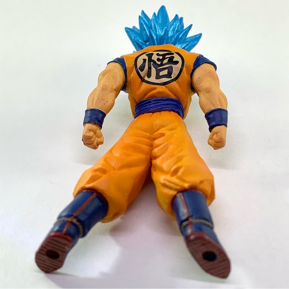 DBZ Dragon Ball FighterZ Super Saiyan Blue Goku 4" Figure with Stand Gamestop - Picture 14 of 16
